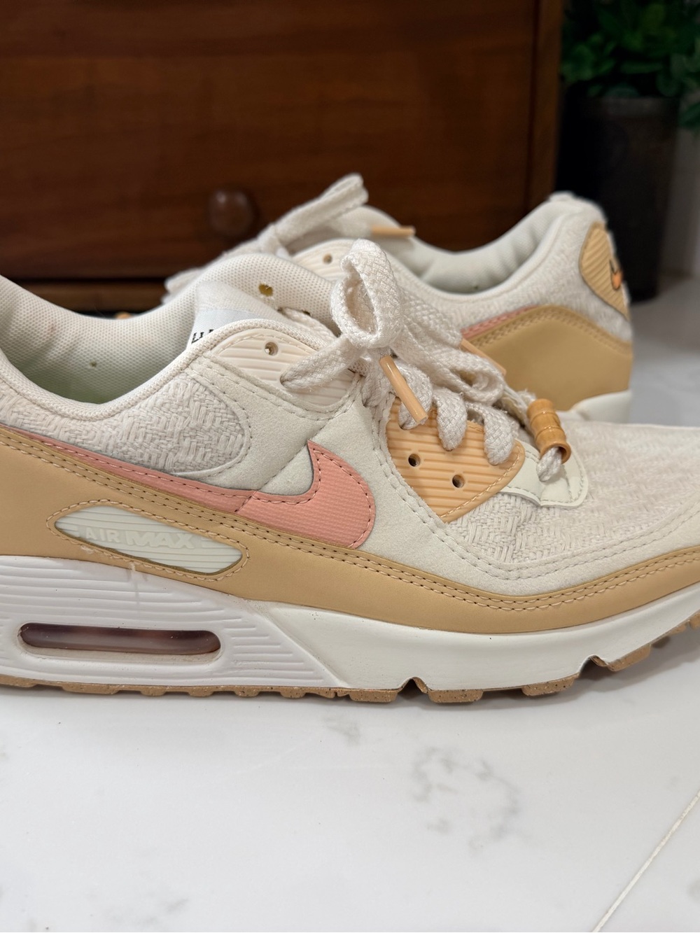 Nike Women's Cream & Pink Limited Edition Sun Club Sustainable Sneakers